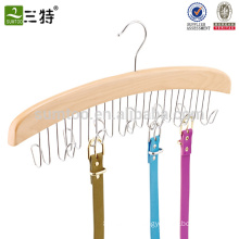 Natural Hardwood 24 Ties organizer Wooden Rotating Tie Hanger